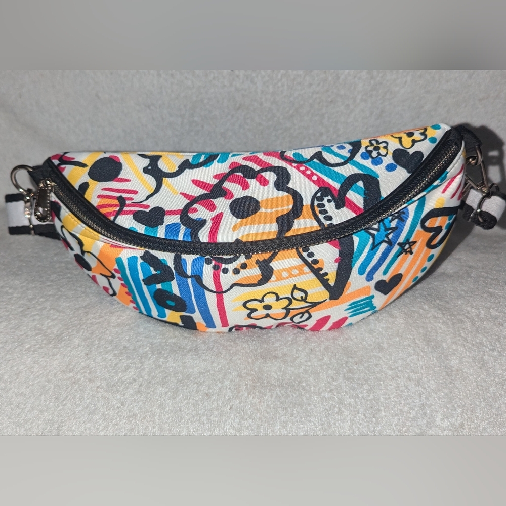 Brighton Love graffiti crossbody belt bag.